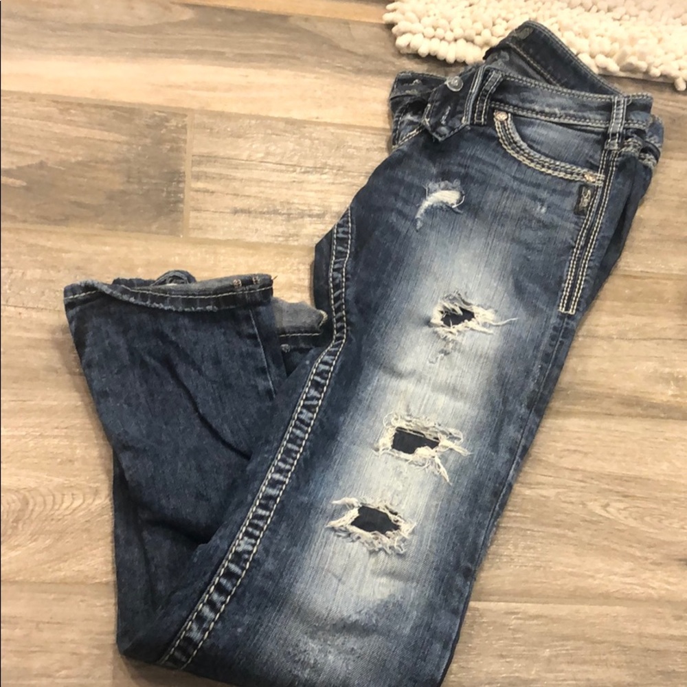 Silver straight jeans
